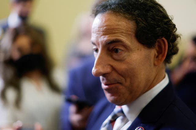 <p>U.S. Representative Jamie Raskin (D-MD) speaks to the media during a public hearing of the U.S. House Select Committee to investigate the January 6 Attack on the U.S. Capitol, on Capitol Hill, in Washington, U.S., July 21, 2022</p>