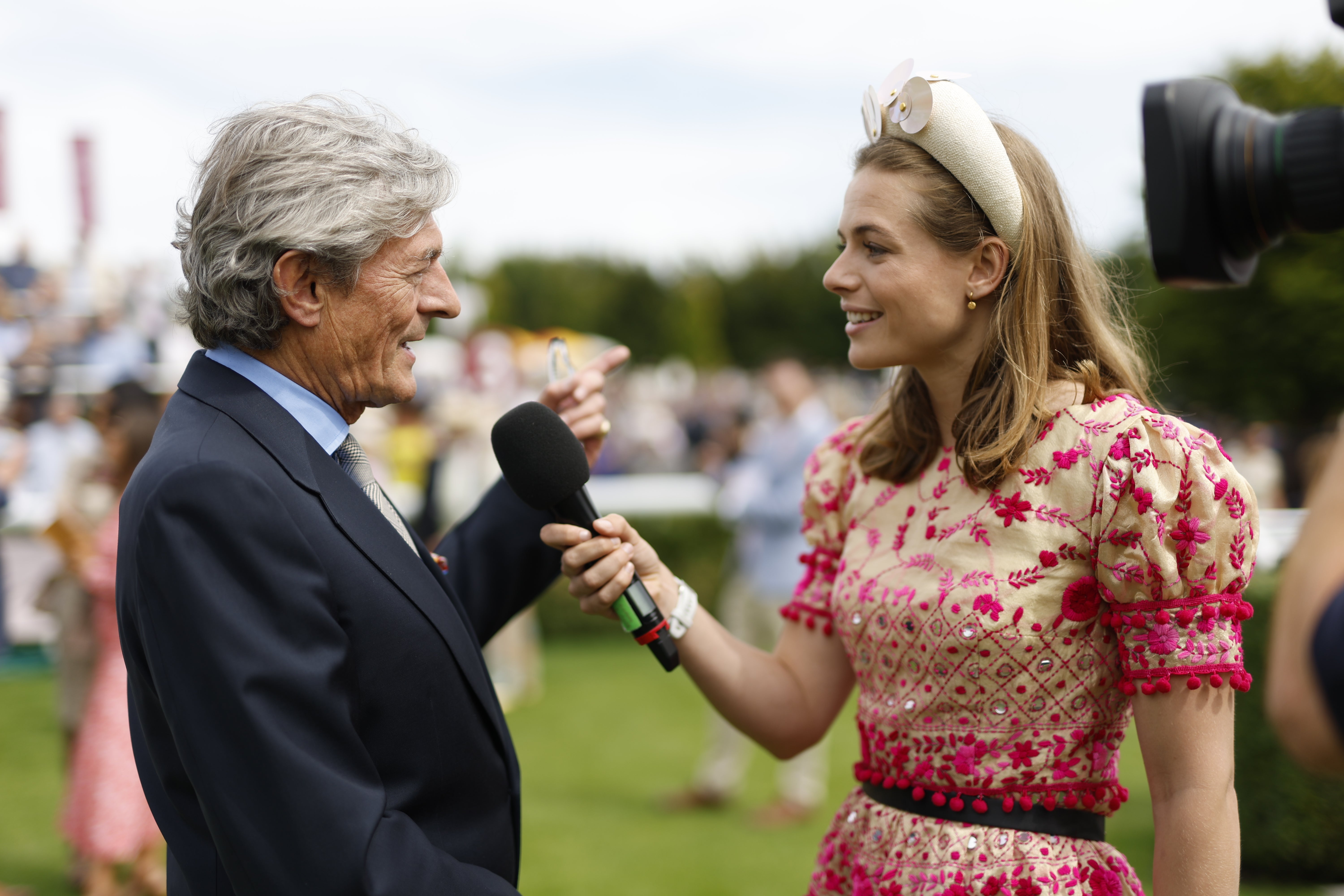 Nigel Havers is interviewed by Rosie Tapner at the Qatar Goodwood Festival 2022 (Steven Paston/PA)