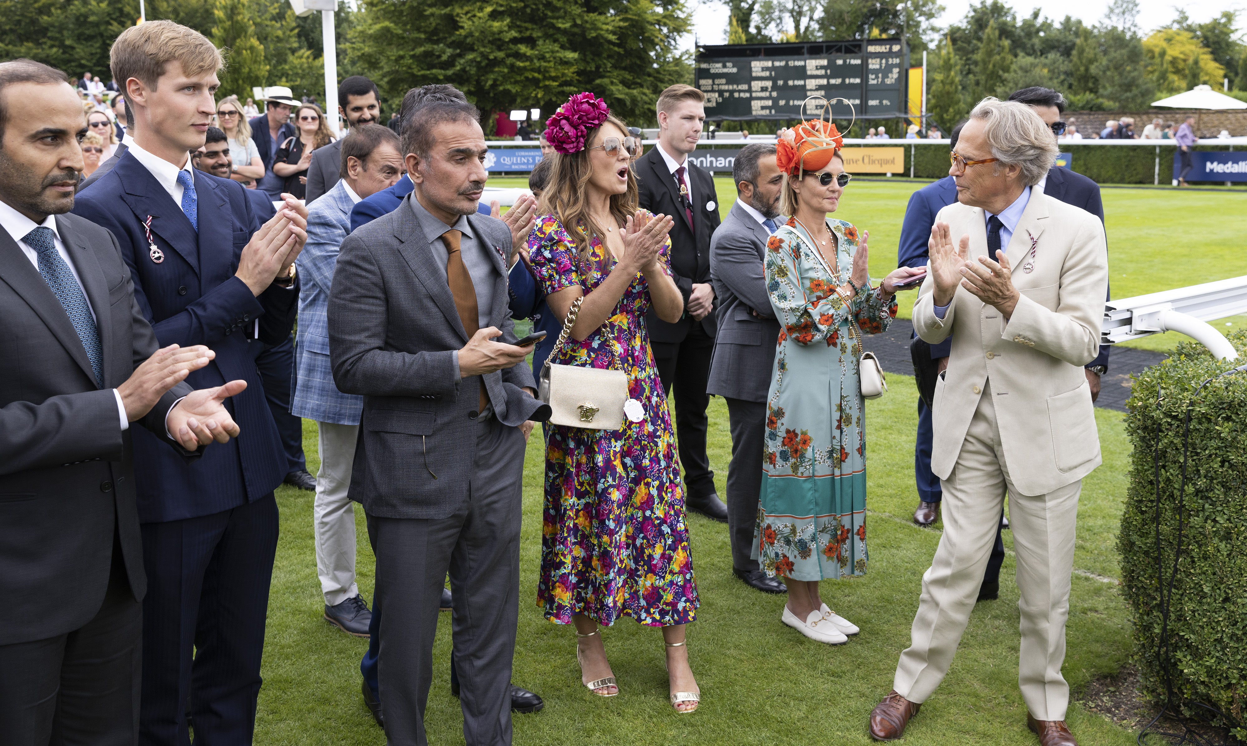 Hurley was seen clapping along with the Duke of Richmond at Goodwood Racecourse on Wednesday (Matt Alexander/PA)