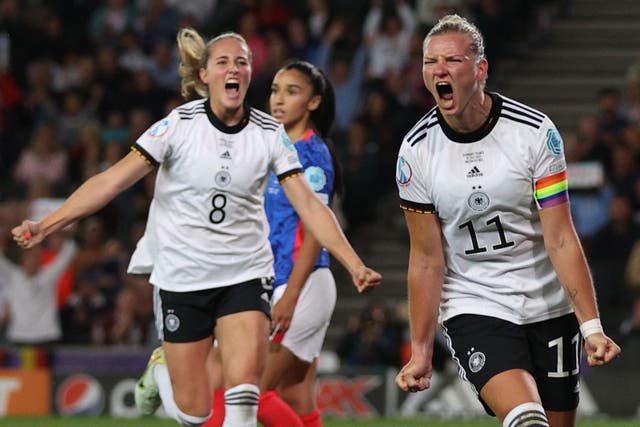 <p>Germany captain Alexandra Popp scored a double in the semi-final </p>