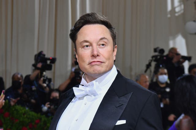 <p>Elon Musk arrives for the 2022 Met Gala at the Metropolitan Museum of Art on May 2, 2022, in New York.</p>