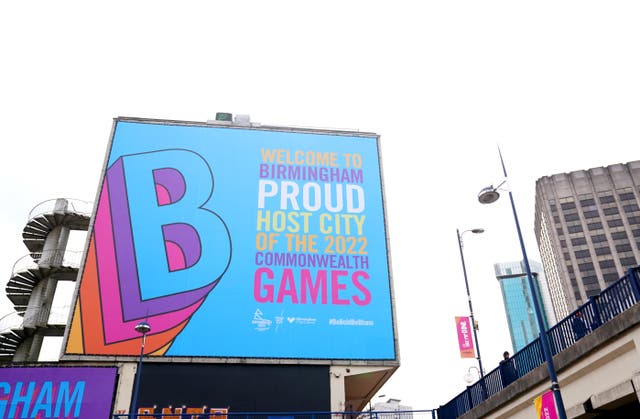 Signage in Birmingham ahead of the Commonwealth Games (PA)