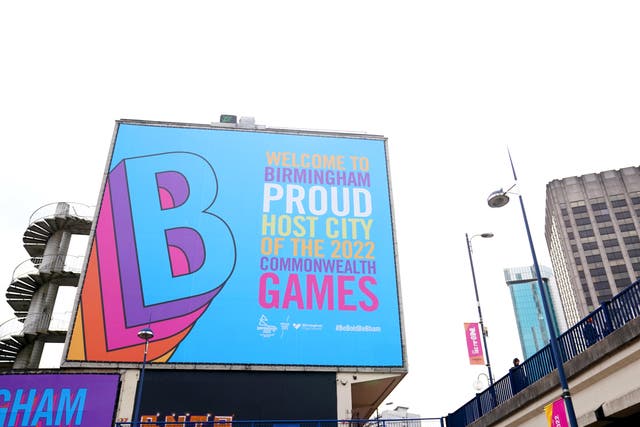 Signage in Birmingham ahead of the Commonwealth Games (PA)
