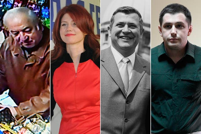 <p>From left to right: Sergei Skripal, Anna Chapman,  James Donovan and Trevor Reed </p>