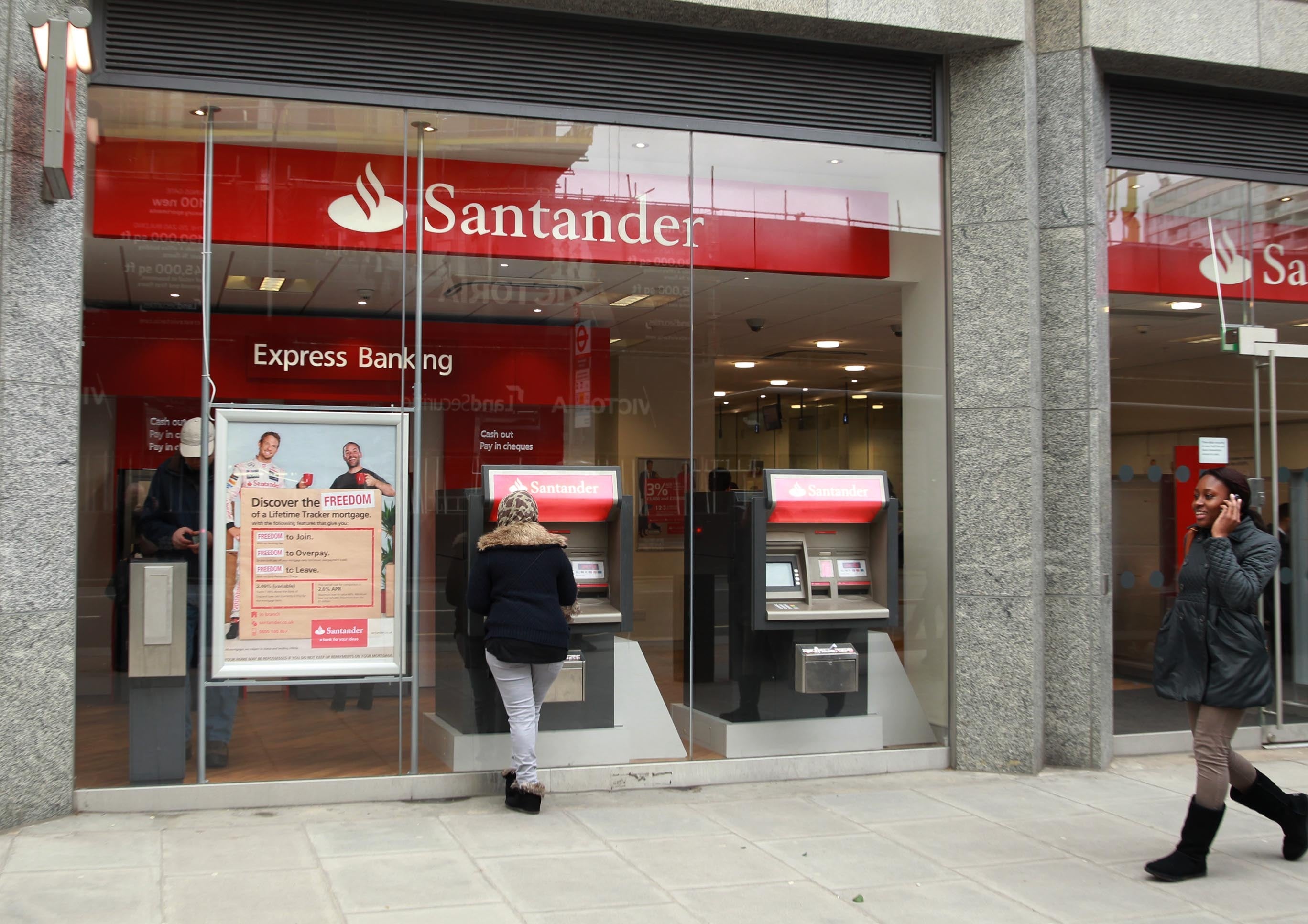 A Santander bank branch (Sean Dempsey/PA)