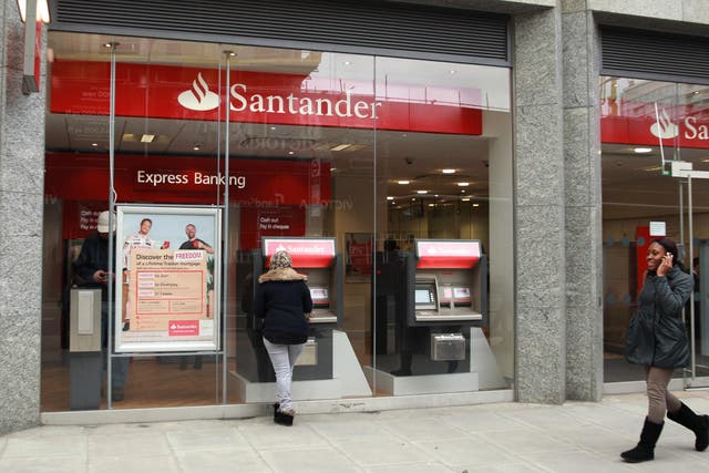 A Santander bank branch (Sean Dempsey/PA)