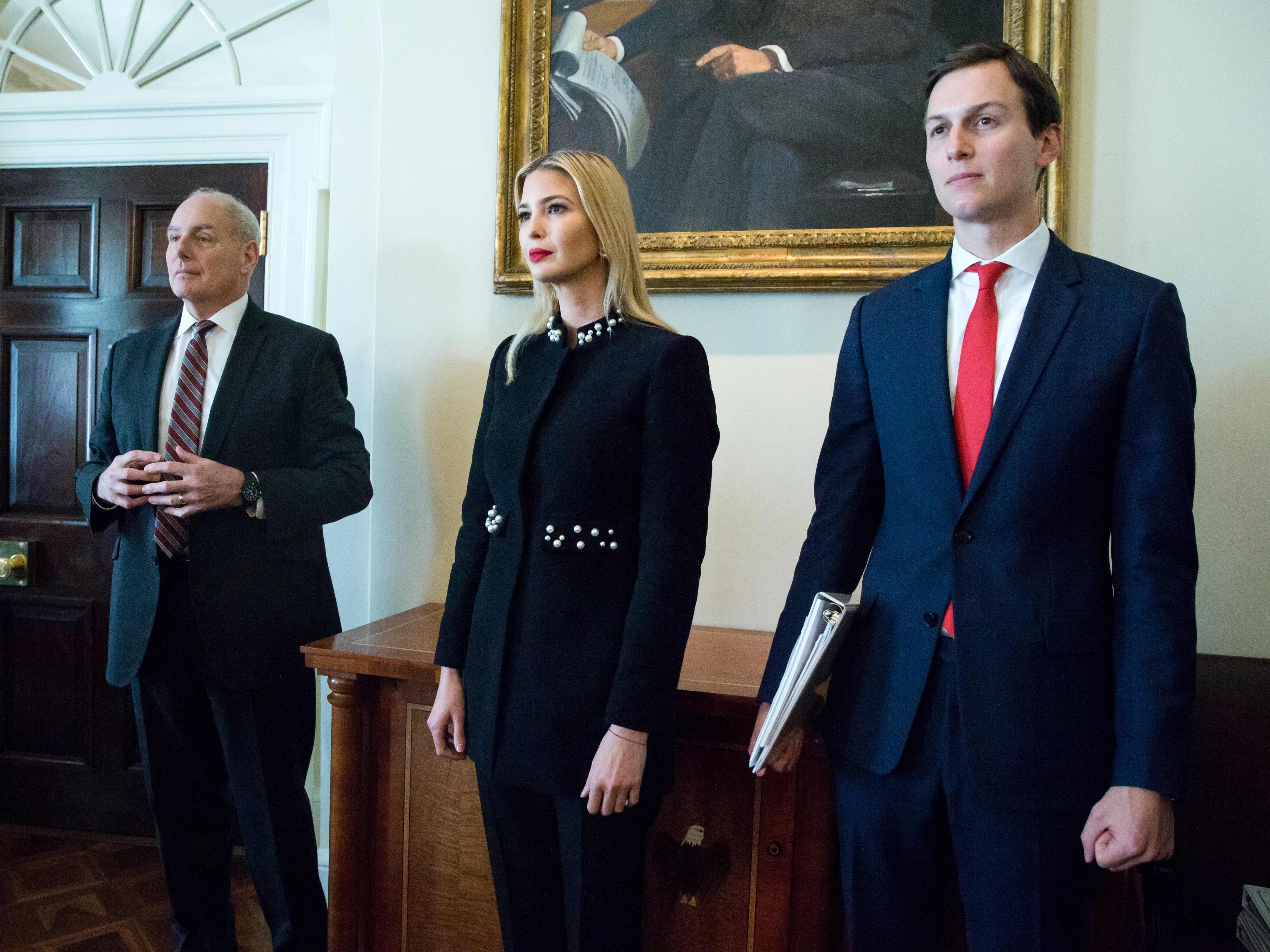 John Kelly with Ivanka Trump and Jared Kushner