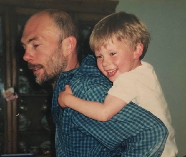 Max Jarmey, right, as child with his father Chris