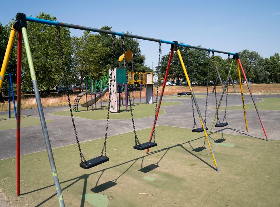 <p>A empty playground in Sandall Park, Doncaster, as temperatures reached 40C for the first time on record.</p>