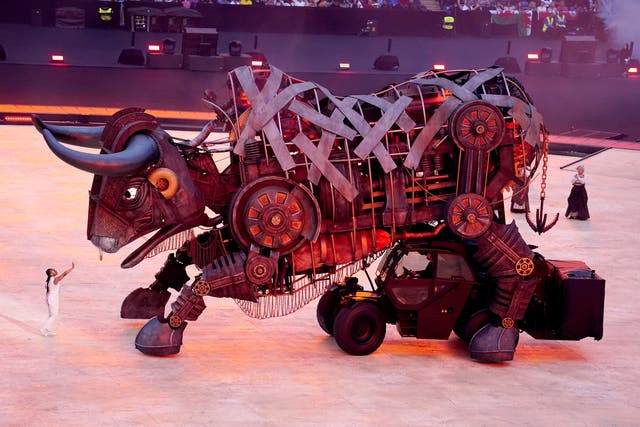 <p>A raging bull took centre stage at the opening ceremony of the Commonwealth Games in Birmingham</p>