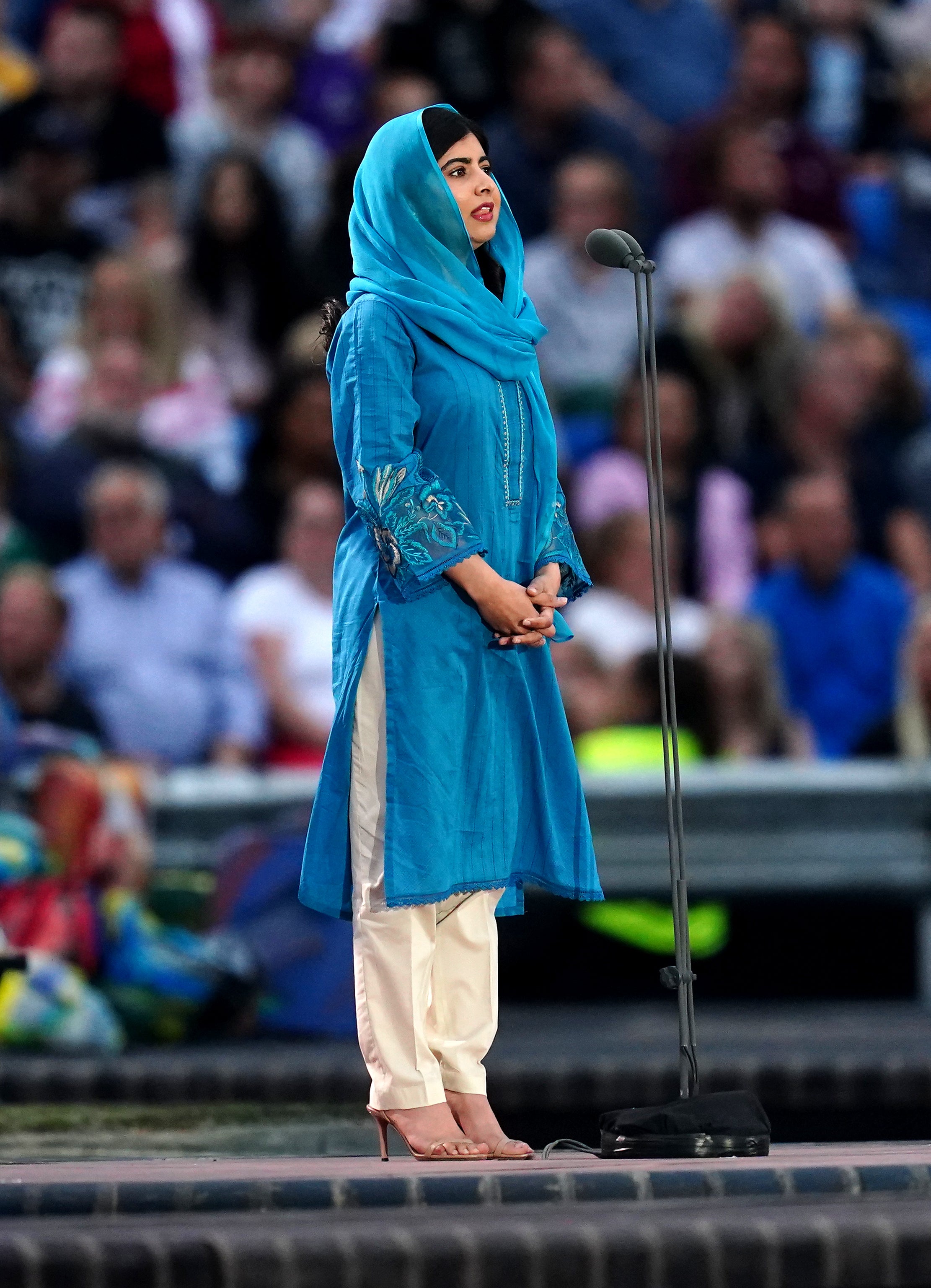 Activist Malala Yousafzai also addressed the crowd during the opening ceremony (David Davies/PA)