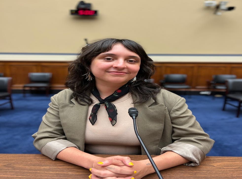 <p>‘Abortion storyteller’ Sarah Lopez, 29, testified before Congress earlier this month regarding her own experience of abortion and advocacy in Texas - which has outlawed almost all abortions after the Supreme Court’s overturn of Roe v Wade left abortion legislation up to the states</p>
