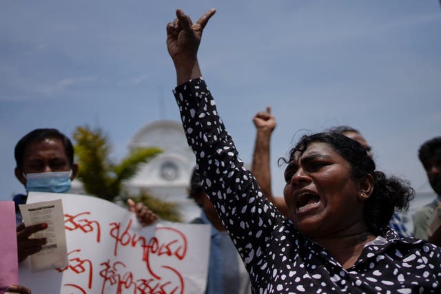 <p>An anti government protester shouts slogans against the recent military eviction of their protest camp</p>