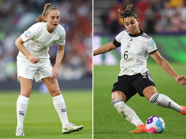 <p>England’s Keira Walsh and Germany’s Lena Oberdorf will be key in the Euro 2022 final</p>