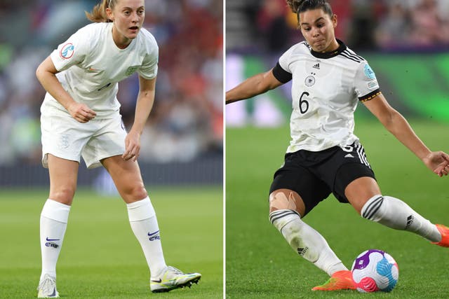 <p>England’s Keira Walsh and Germany’s Lena Oberdorf will be key in the Euro 2022 final</p>