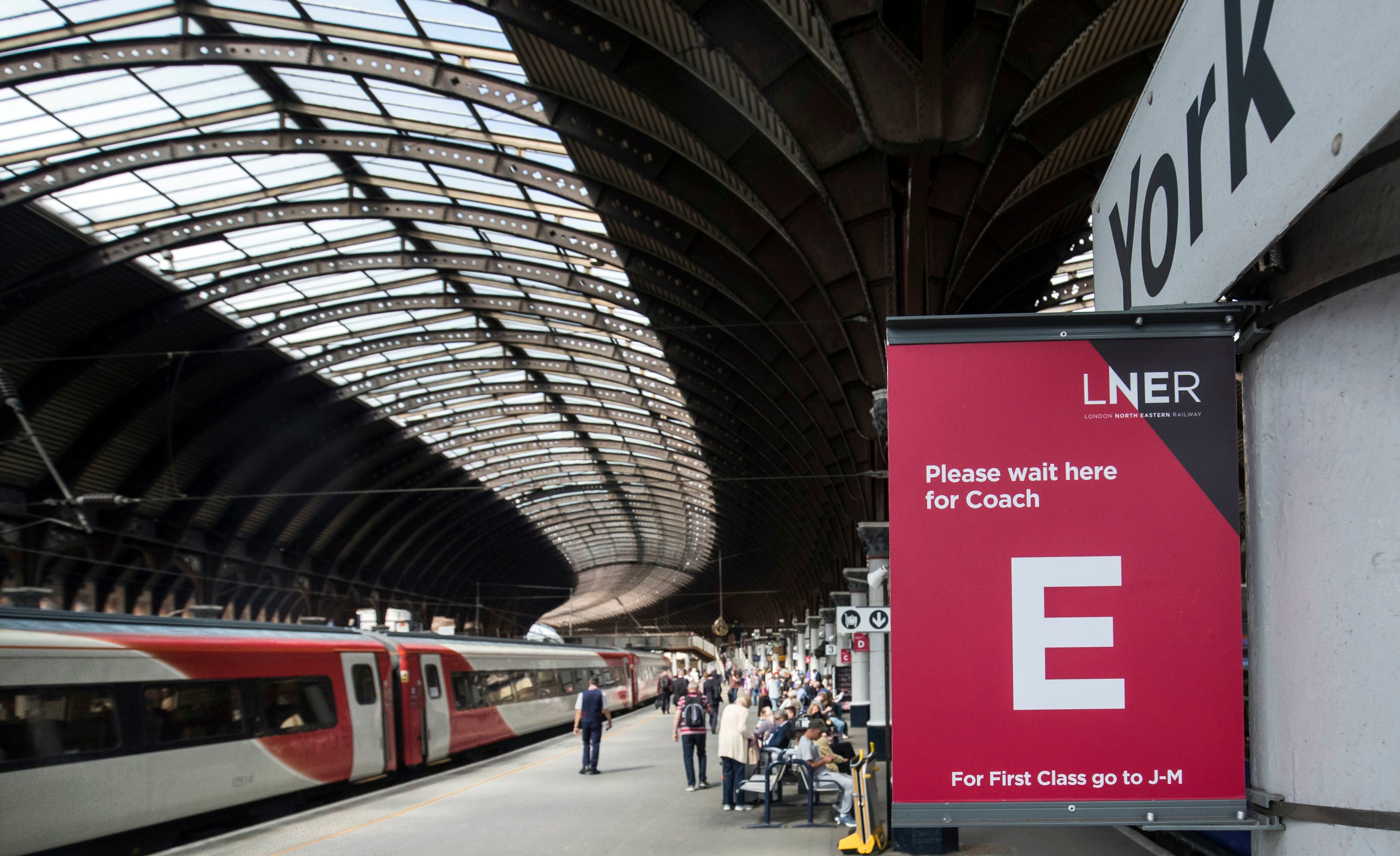 A LNER (London North Eastern Railway) sign at York railway station (Danny Lawson/PA)
