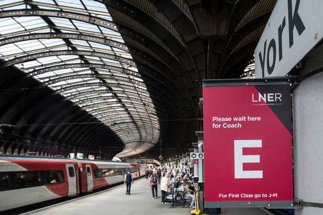 A LNER (London North Eastern Railway) sign at York railway station (Danny Lawson/PA)