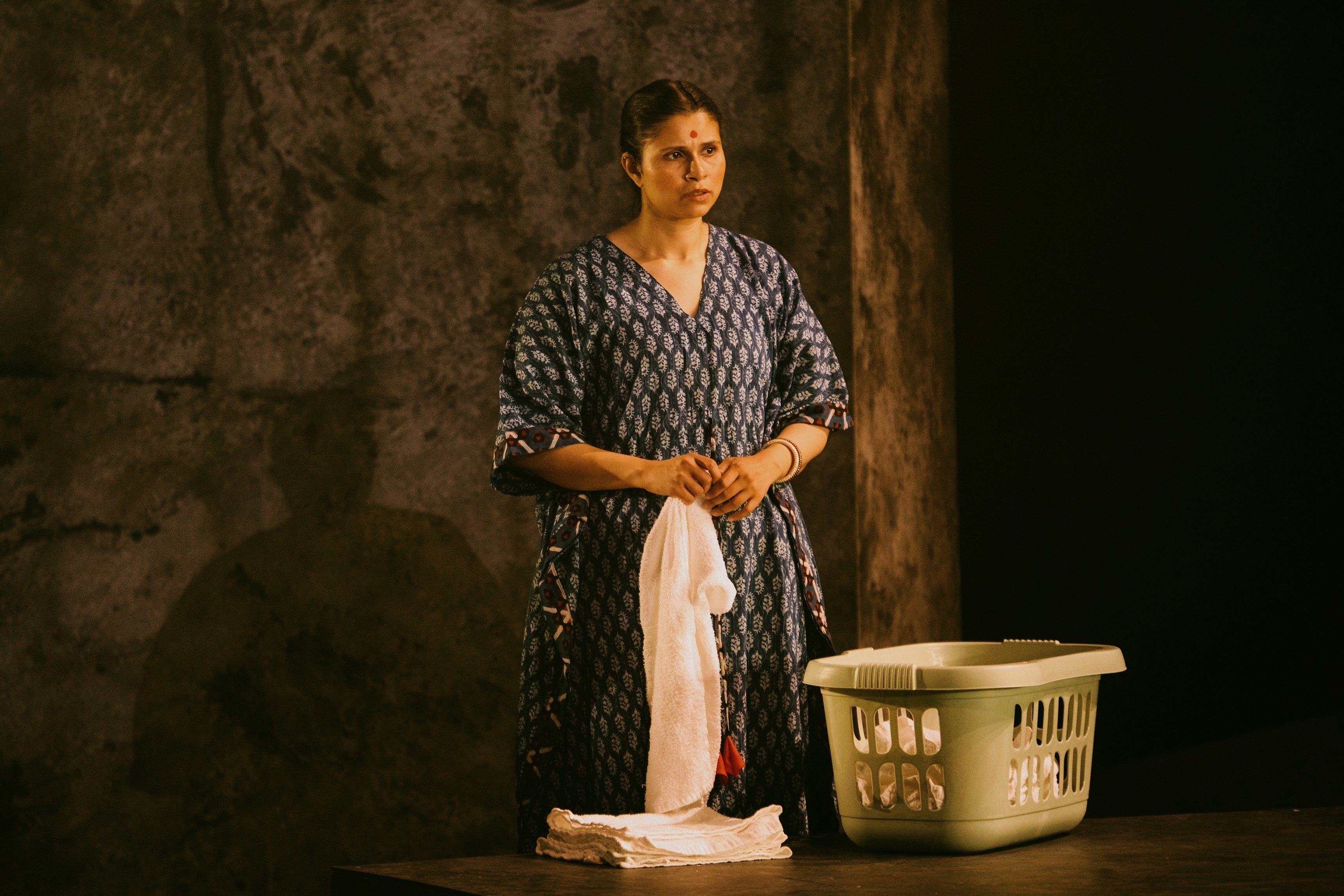 Zainab Hasan as Kajol in Sonali Bhattacharyya’s political drama ‘Chasing Hares’ at the Young Vic