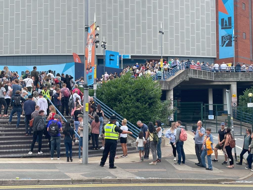 Spectators were stuck outside the Birmingham Arena after the evening gymnastics session at the Commonwealth Games had started (Jamie Gardner/PA)