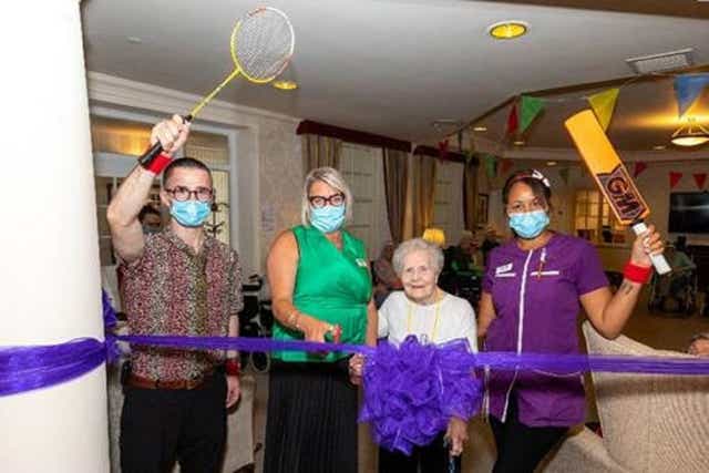 Metchley Manor care home residents taking part in their own version of the Commonwealth Games (Shaun Fellows/PA)