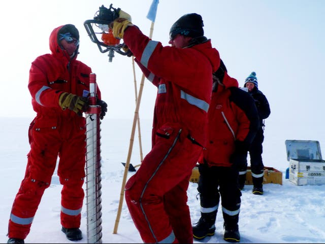 <p>The team studied compacted snow to measure levels of toxic compounds </p>