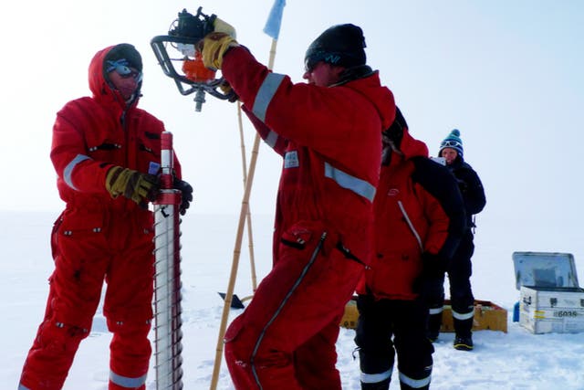<p>The team studied compacted snow to measure levels of toxic compounds </p>