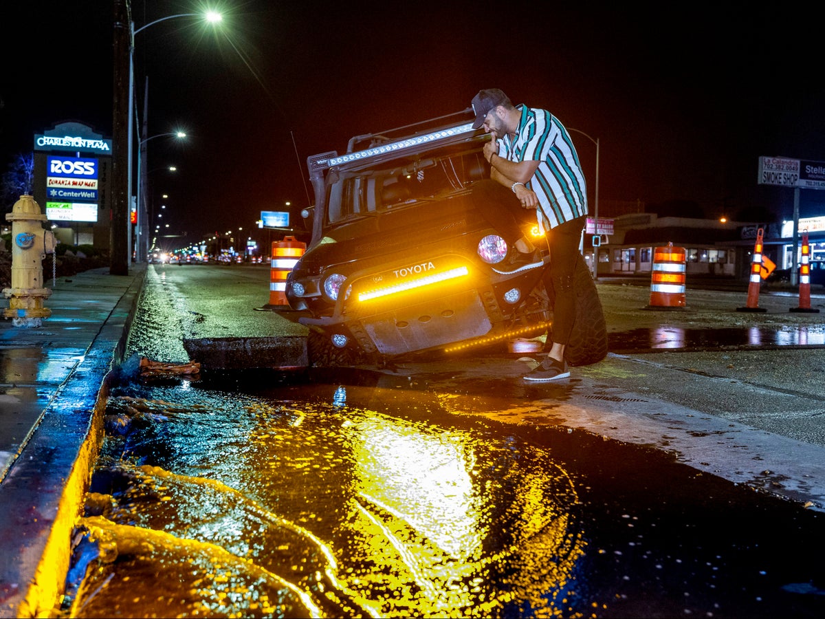 Las Vegas casinos inundated with water as rare thunderstorm sparks massive floods