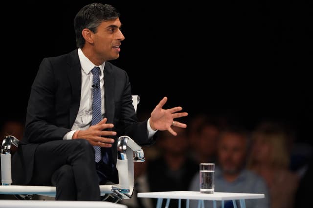 Conservative leadership candidate Rishi Sunak denied his policies would lead to recession (Owen Humphreys/PA)