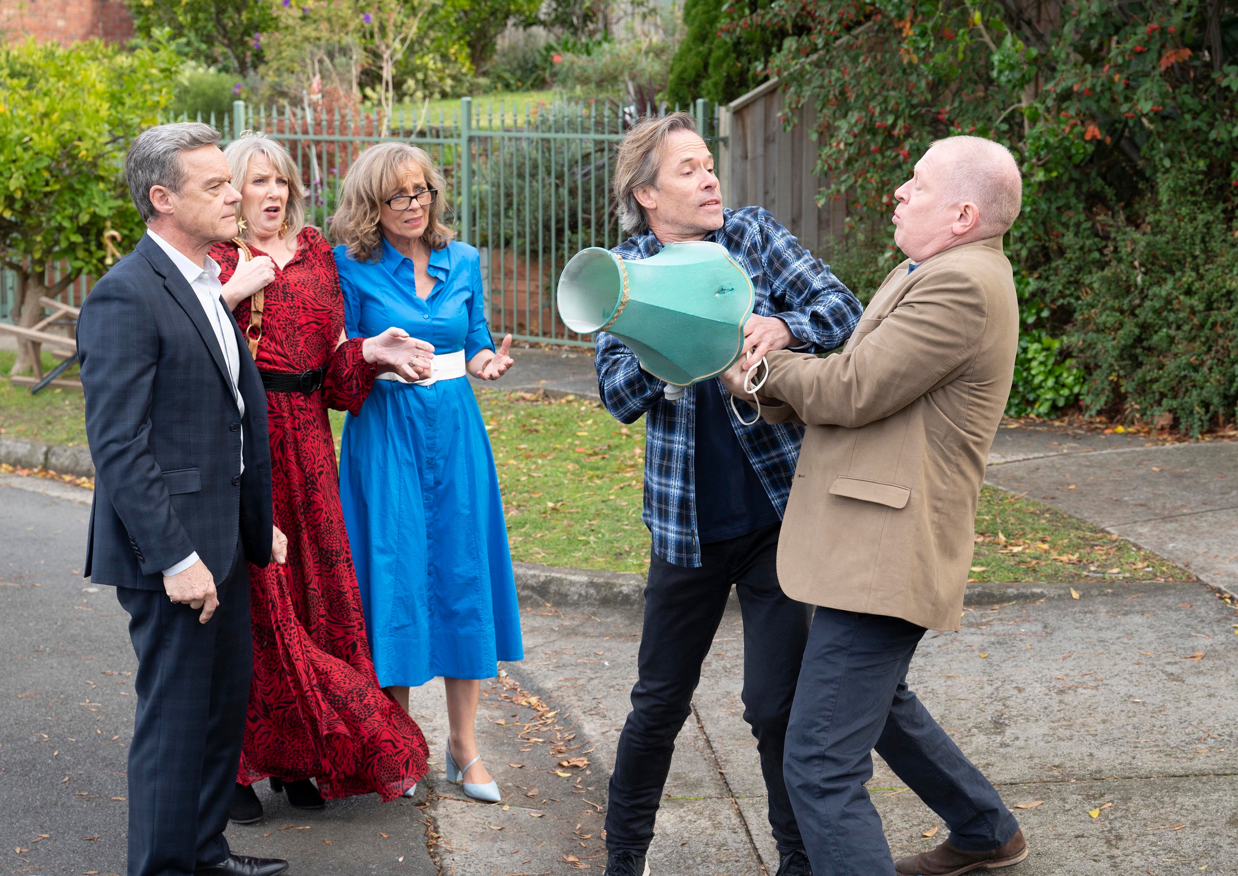 Neighbours 8902 14 Clive overreacts when he sees Mike with Jane 17 (Channel 5/PA)