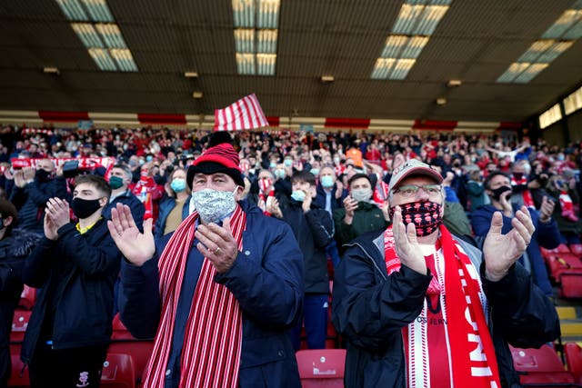 Lincoln City will allow air raid sirens and the Dam Busters March to return on match days after a suspension linked to the war in Ukraine (Zac Goodwin/PA)