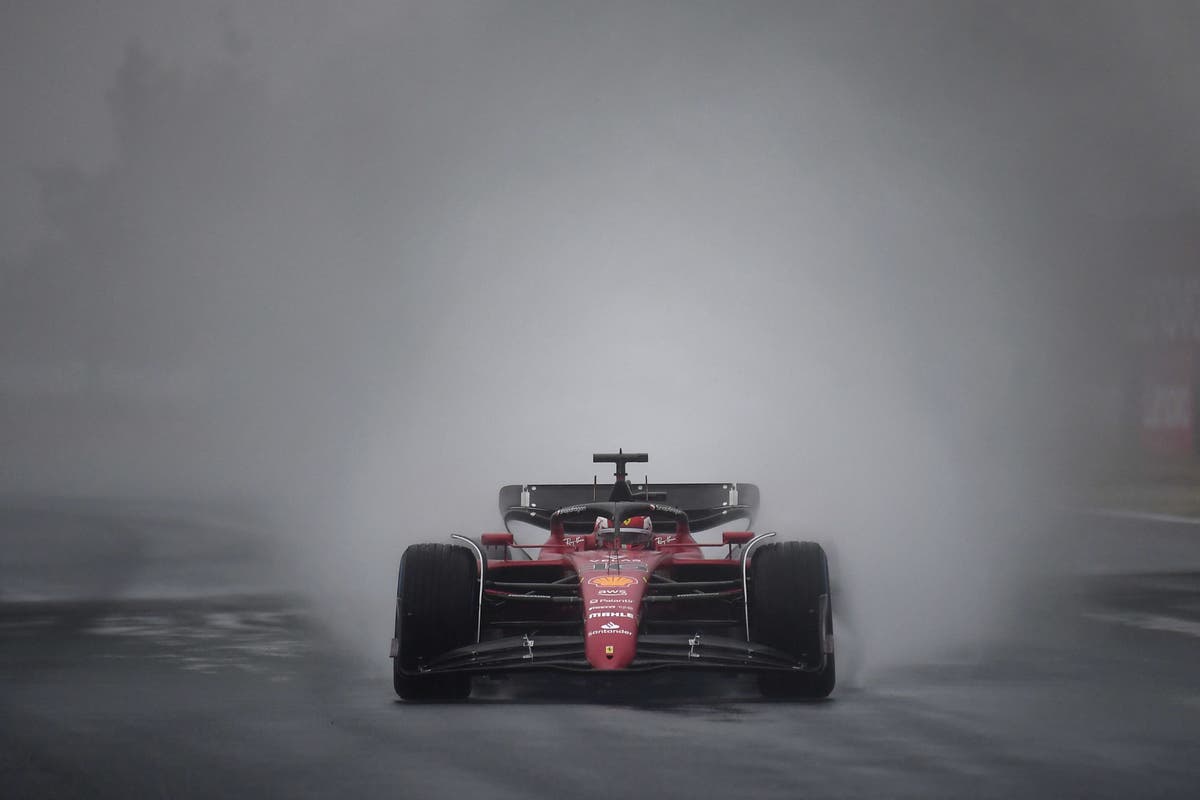 F1 Qualifying LIVE Charles Leclerc fastest in heavy rain in FP3 at