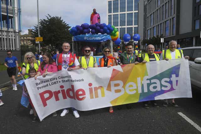 Belfast Pride parade returned to the city for the first time since the pandemic (Mark Marlow/PA)