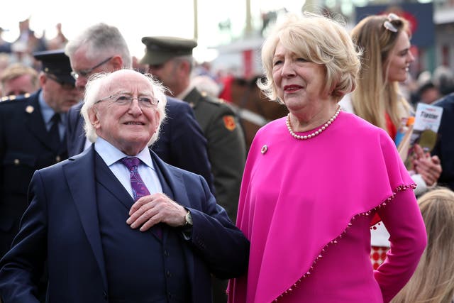 Irish president Michael D Higgins and wife Sabina Coyne (PA)