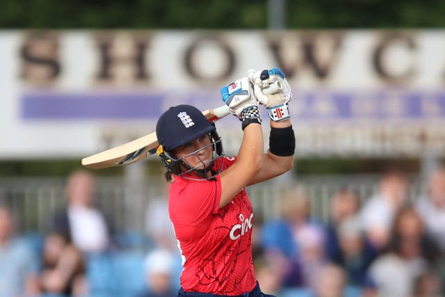 Alice Capsey spearheaded England’s chase of 107 (Nigel French/PA)
