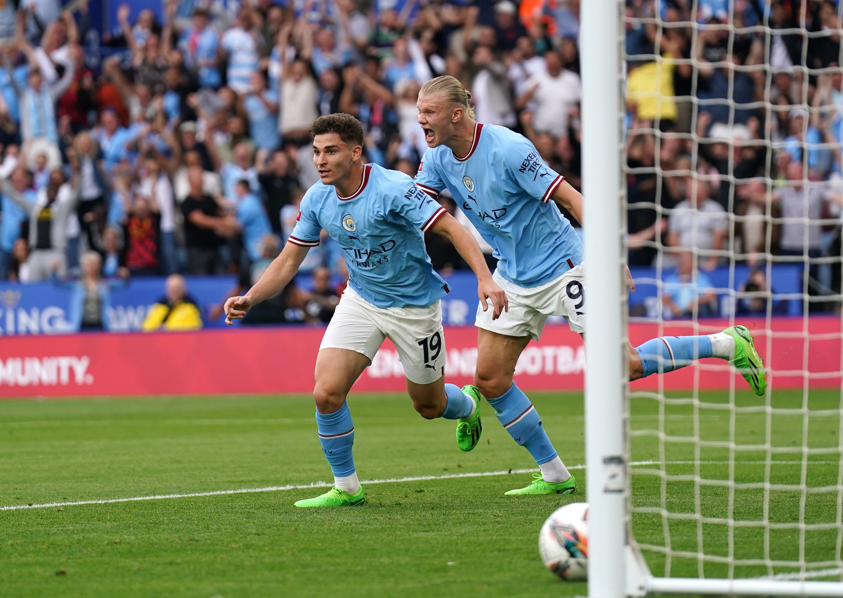 Julian Alvarez upstaged fellow Manchester City new signing Erling Haaland in the Community Shield defeat to Liverpool (Joe Giddens/PA)