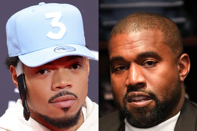 <p>Chance the Rapper and Kanye West</p>