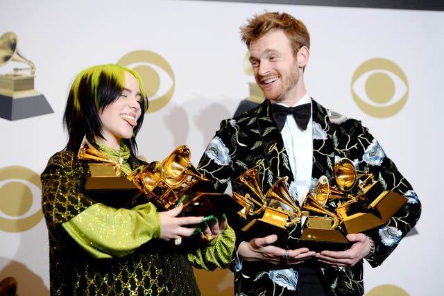 <p>Billie Eilish with her brother and songwriting partner Finneas</p>