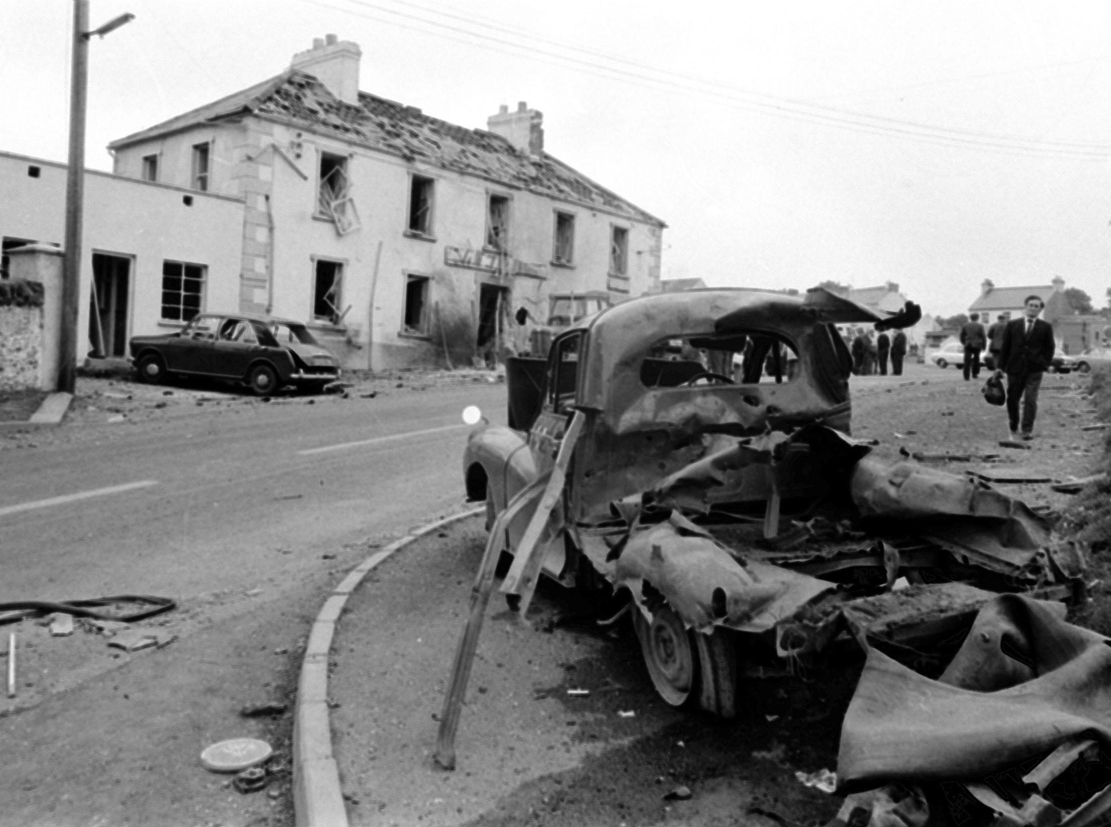 The aftermath of the Claudy bombings in 1972 (PA)