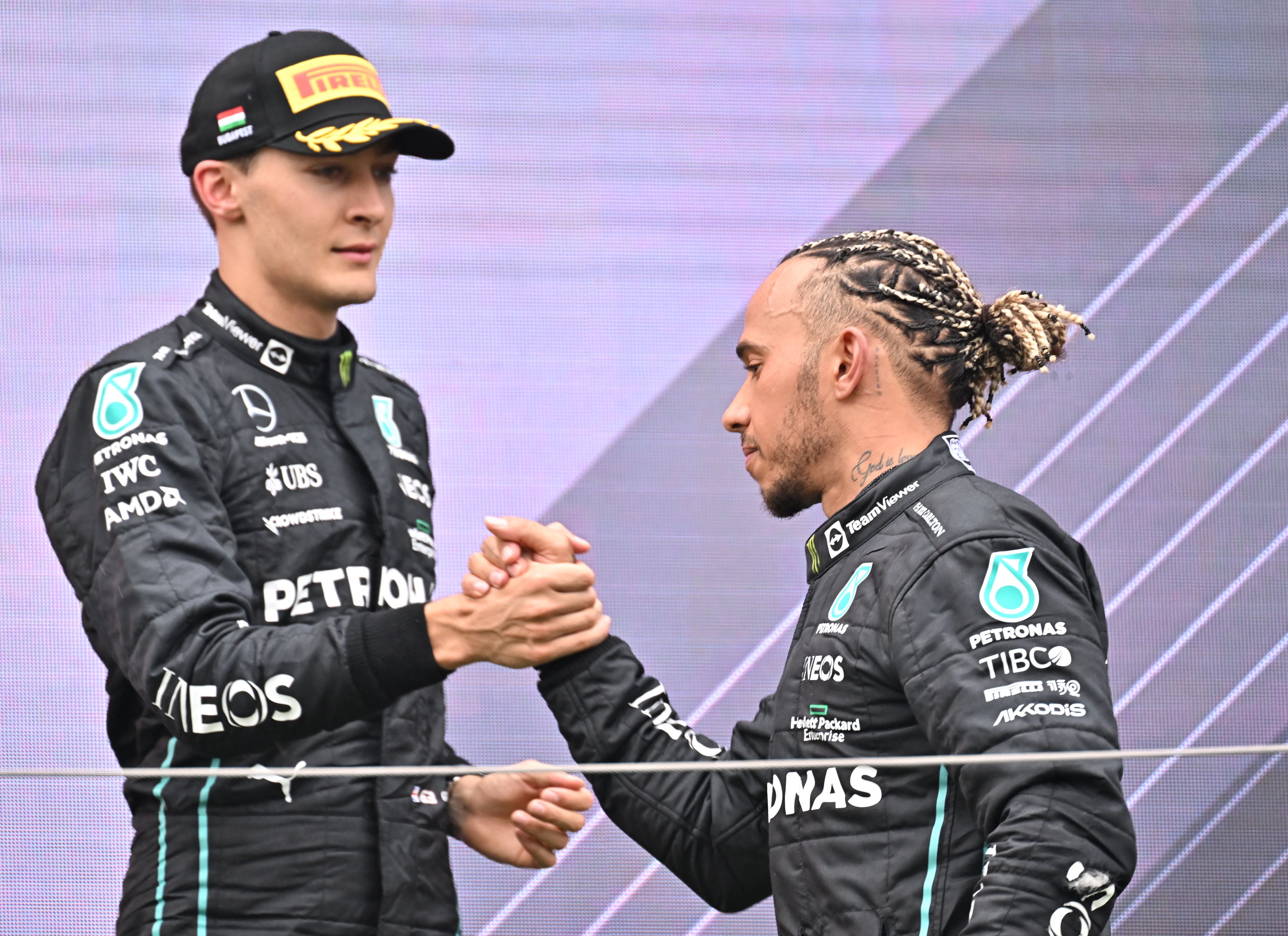 Lewis Hamilton fought hard to claim second place while George Russell did well to earn a podium spot too