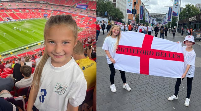 Young fans will get to be ‘a part of history’ as families watch England take on Germany in the Euro 2022 final (PA)