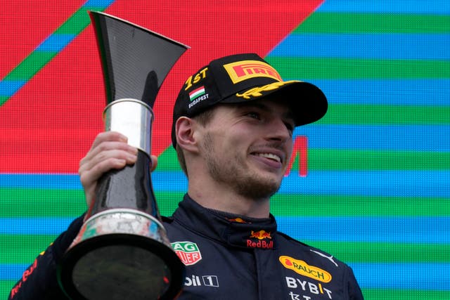 <p>Max Verstappen claimed his eighth win of the season at the Hungarian Grand Prix (Darko Bandic/AP)</p>