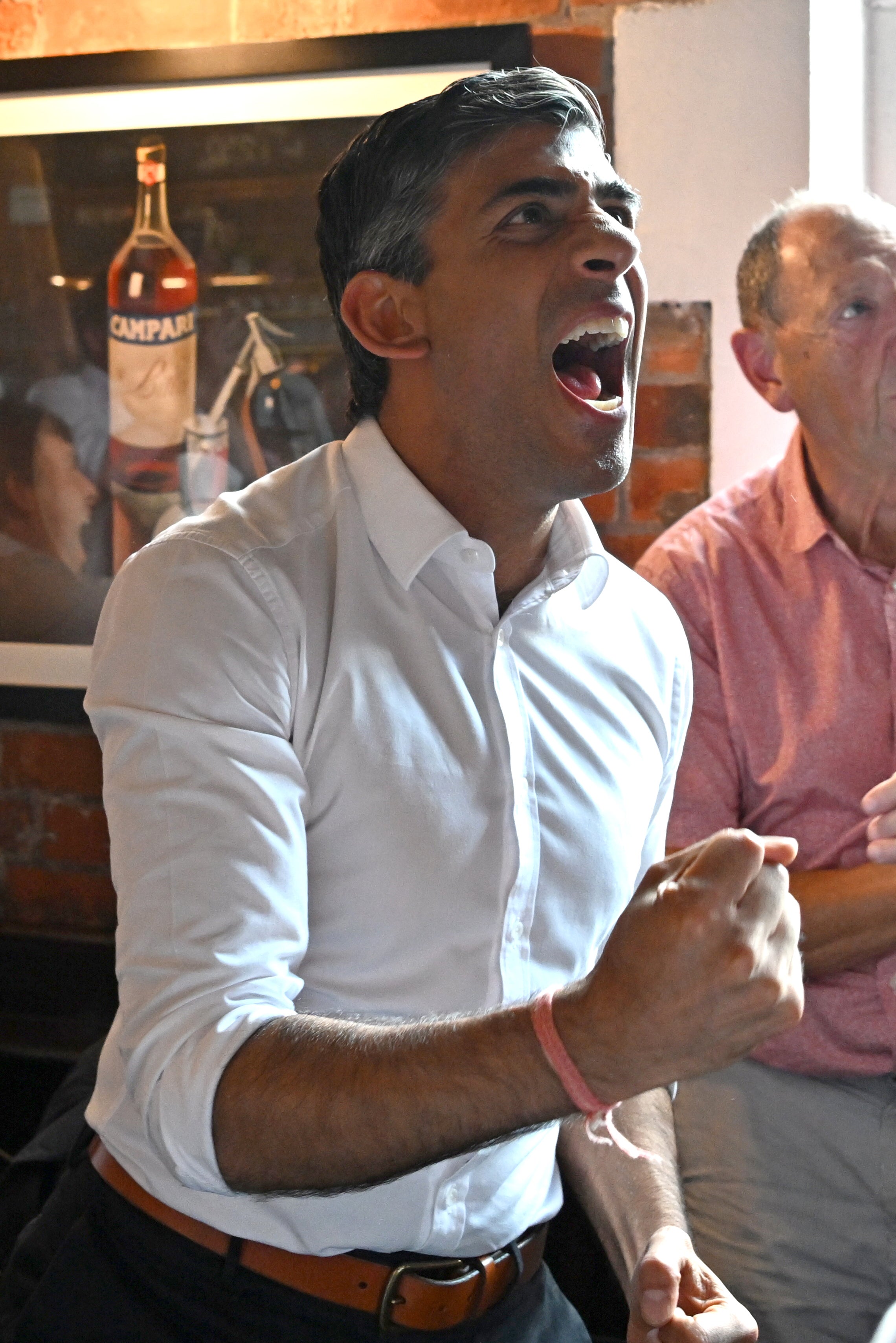 Rishi Sunak watched the Lionesses’ Euro 2022 match in a pub in Salisbury, Wiltshire (Finnbarr Webster/PA)