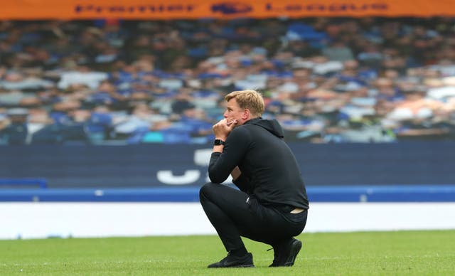 Eddie Howe, pictured, reflects on Bournemouth’s relegation after a 3-1 defeat at Everton in 2020 (Catherine Ivill/PA)