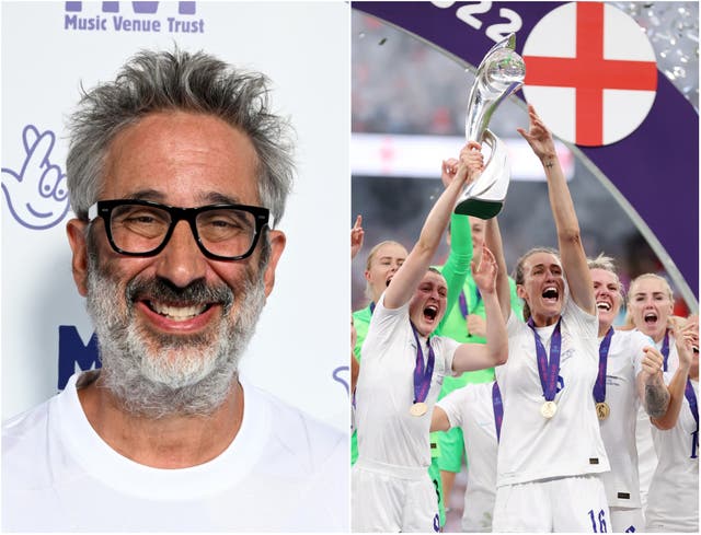 <p>David Baddiel, lionesses</p>