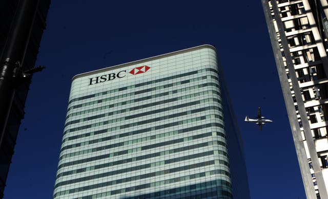 HSBC Tower in Canada Square, Canary Wharf, London (Anthony Devlin/PA)
