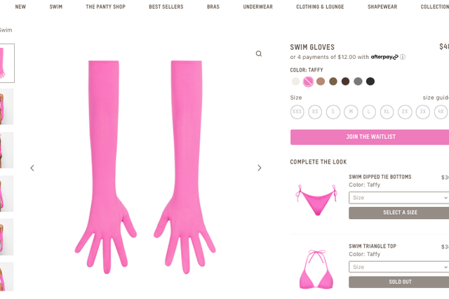 <p>People are surprised Kim Kardashian’s new Skims ‘swim gloves’ have sold out</p>