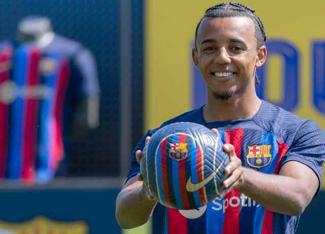 <p>Barcelona have not yet registered new signing Jules Kounde for the upcoming season </p>