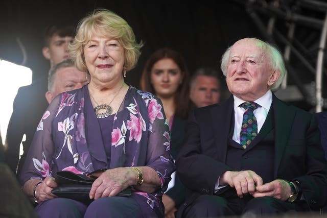 President Michael D Higgins and his wife Sabina (Brian Lawless/PA)