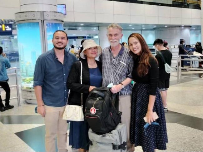 Jim Fitton has returned to Malaysia where he has reunited with his family