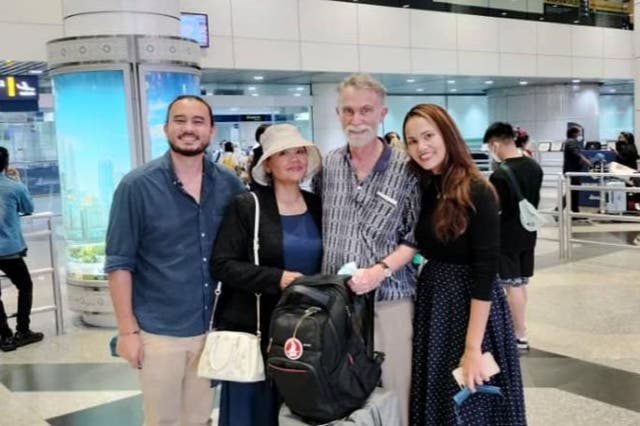 <p>Jim Fitton has returned to Malaysia where he has reunited with his family </p>